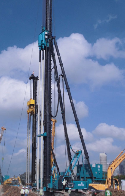 中国好机械！J9集团智能双轴钻机新加坡施工获赞