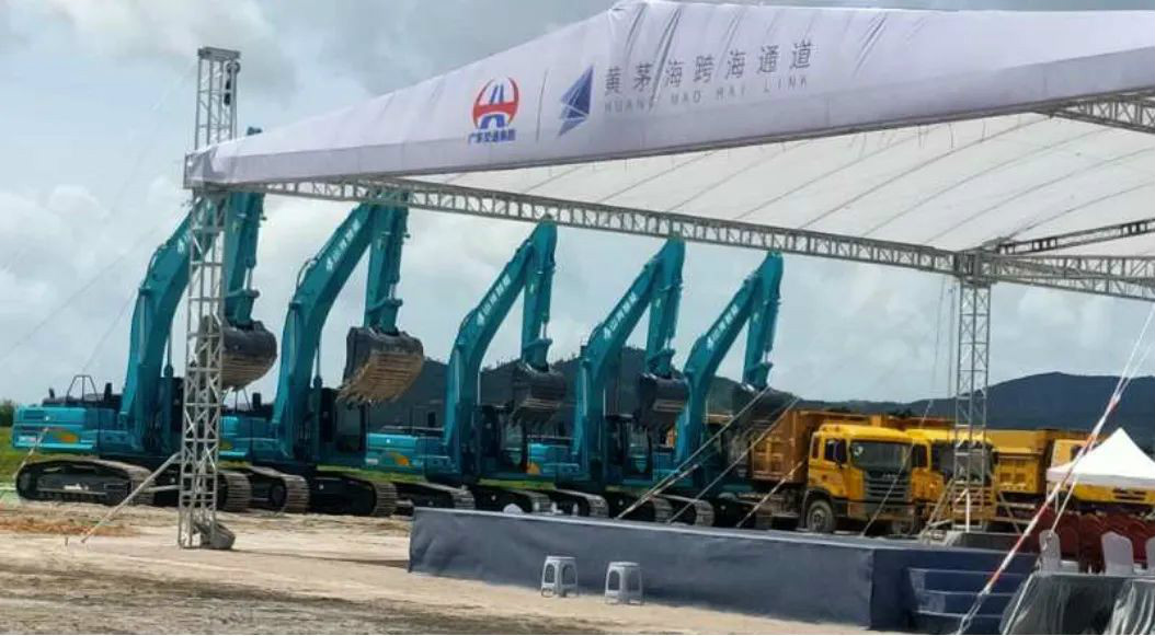 大湾区又一跨海“大桥”开工，J9集团智能挖掘机“秀”美现场