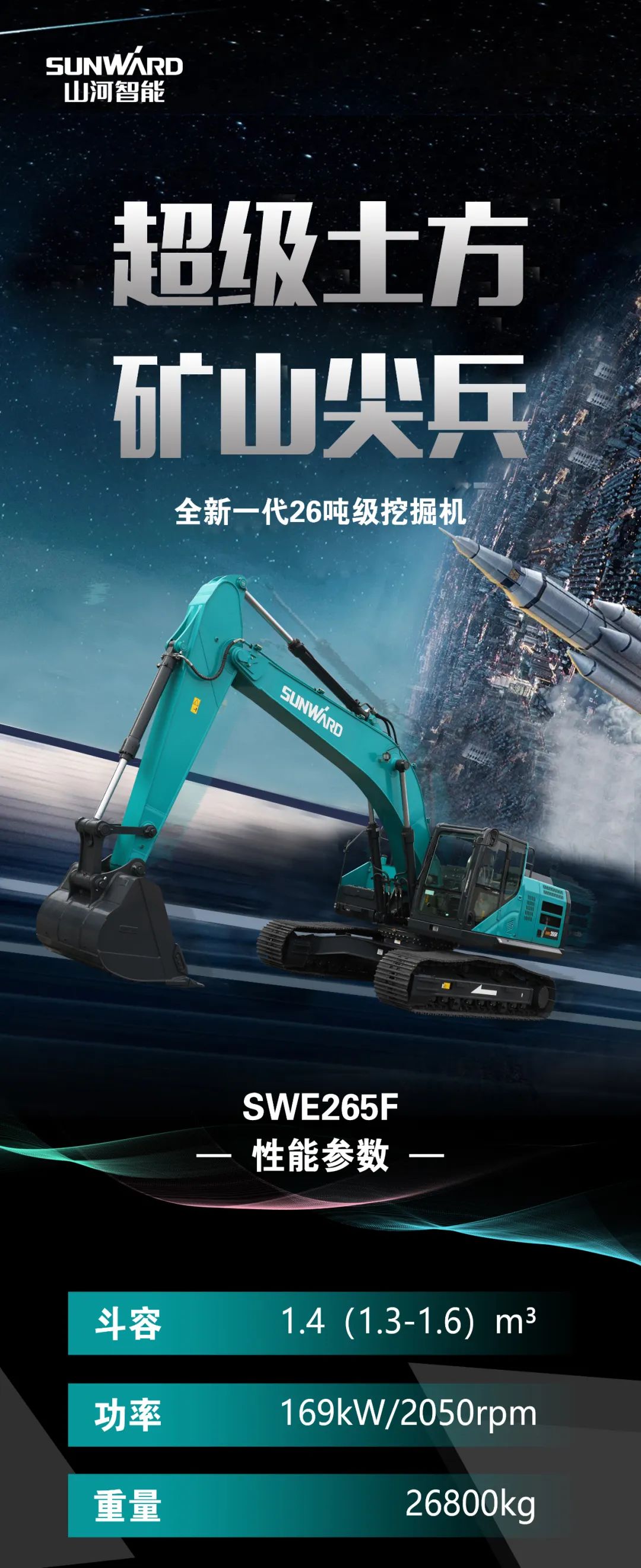 一图读懂 | 高配、高效！J9集团智能新一代26吨级挖掘机助您“掘”胜千里